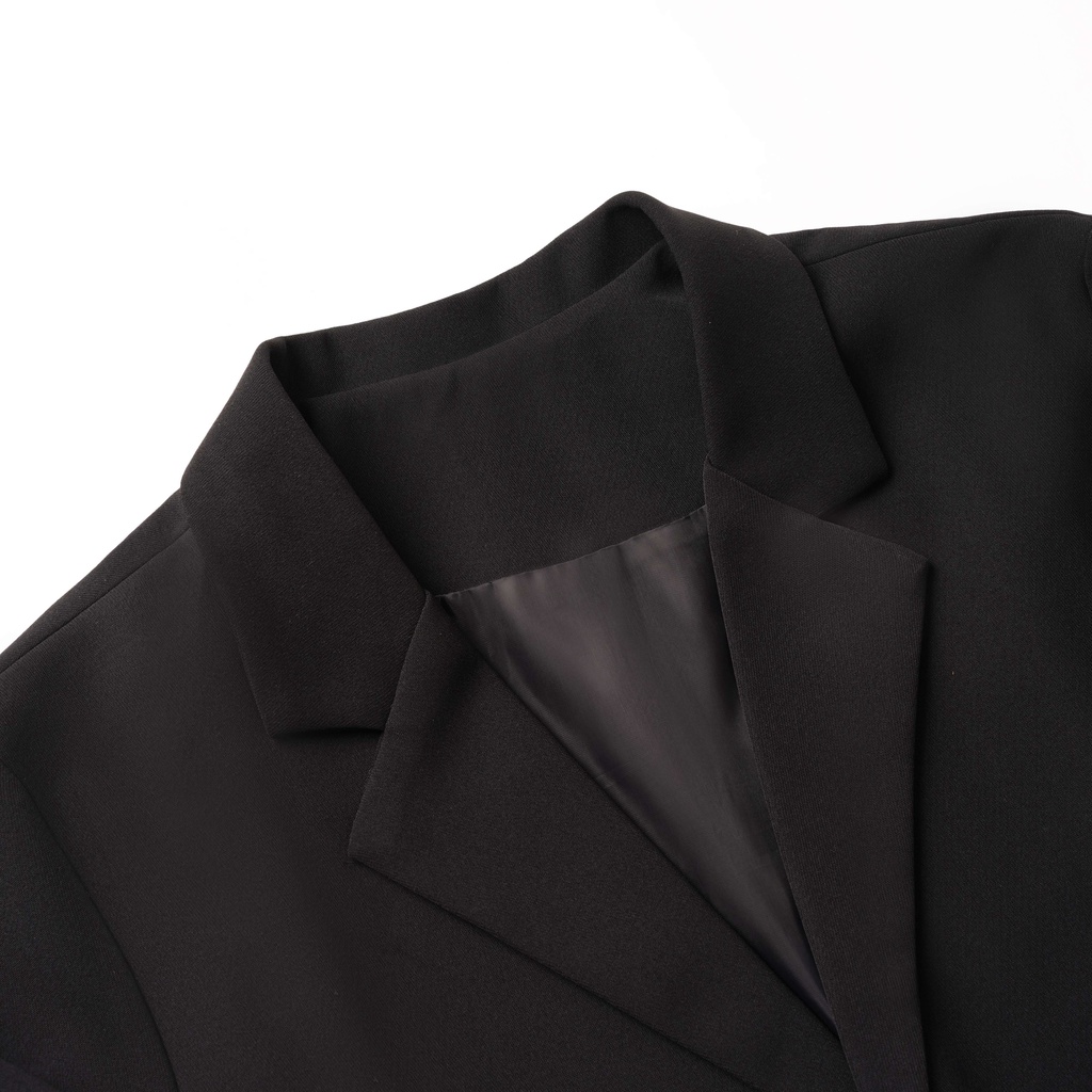 Áo khoác blazer nam form rộng hàn quốc màu đen, kem 2 khuy cài thương hiệu JOLY  - JK0101
