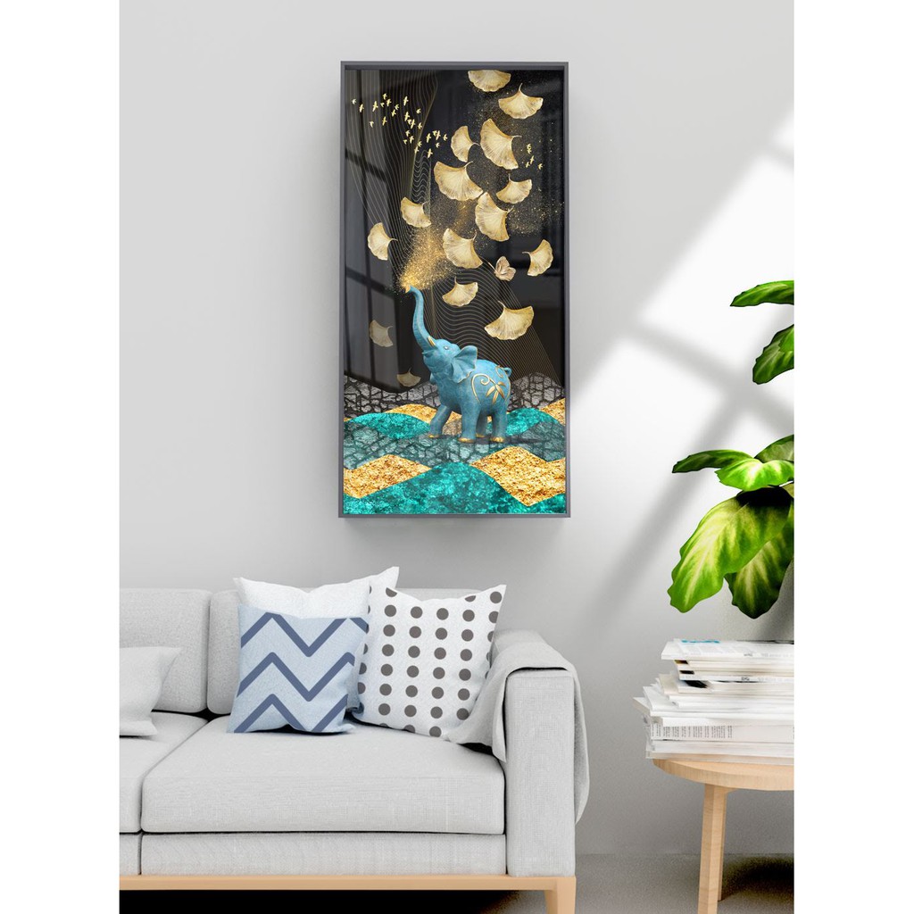 Tranh Tráng Gương CAO CẤP Tranh 3D Đơn Công Phượng Hươu Nai Treo Phòng Khách, Tranh Phong Thuỷ, Phong cách Bắc Âu Decor