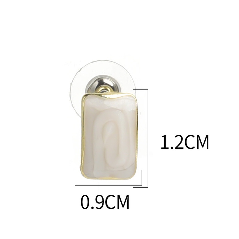 1 Đôi Bông Tai Hình Chữ C Tráng Men Đơn Giản Thanh Lịch Cho Nữ