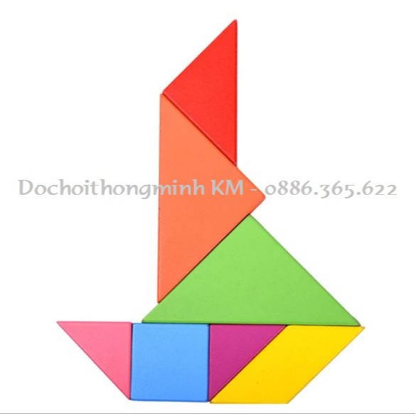 Ghép hình tư duy trí uẩn tangram các size 12 - 15 - 18 cm