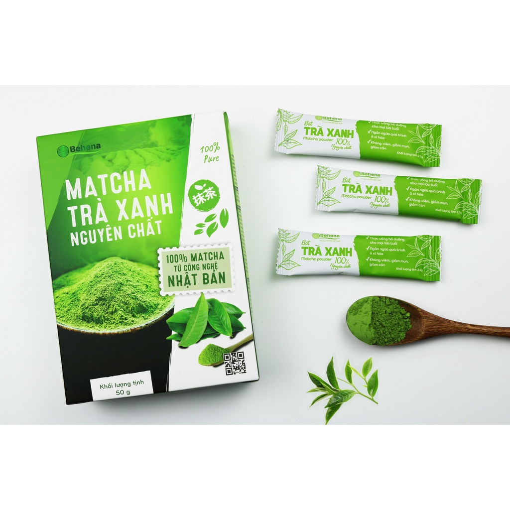 Matcha Nhật Bản - Bột Matcha Trà Xanh Nguyên Chất 100% Từ Công Nghệ Nhật Bản (Behena Hộp 50g)