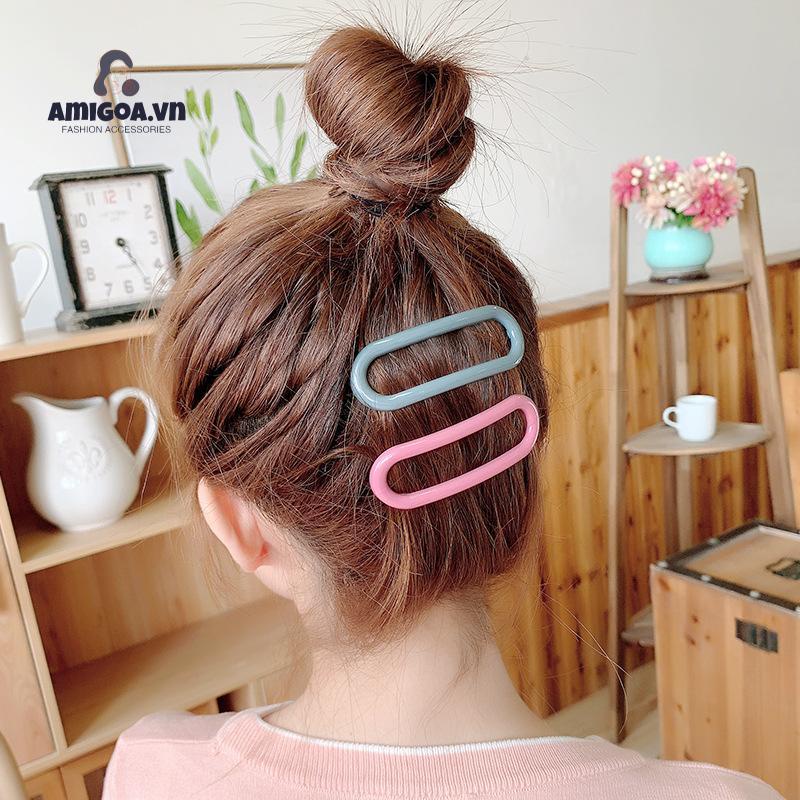 【amigoa.vn】Kẹp Tóc Mái Màu Kẹo Đơn Giản