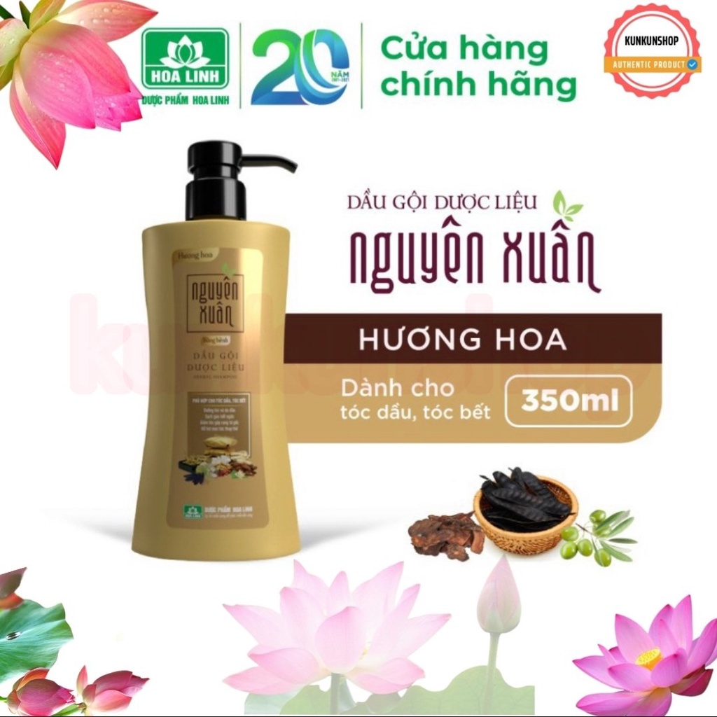✔️CHÍNH HÃNG✔️ Dầu gội dược liệu Nguyên Xuân Bồng bềnh 350ml - Ngát hương hoa, da đầu dầu bết nay thêm 35ml