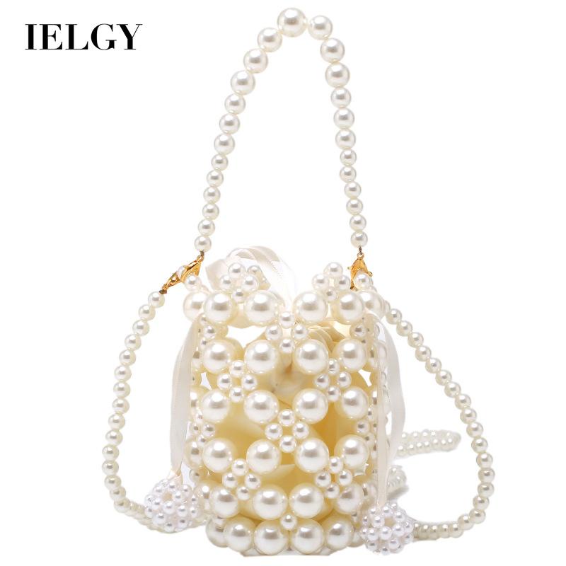IELGY Túi Đeo Vai Đính Ngọc Trai Thời Trang Sang Trọng Cho Nữ