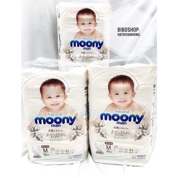 Tã giấy moony natural nội địa nhật , tả bỉm dán/quần moony NB63/S58/M48/L36/XL32 Baby World