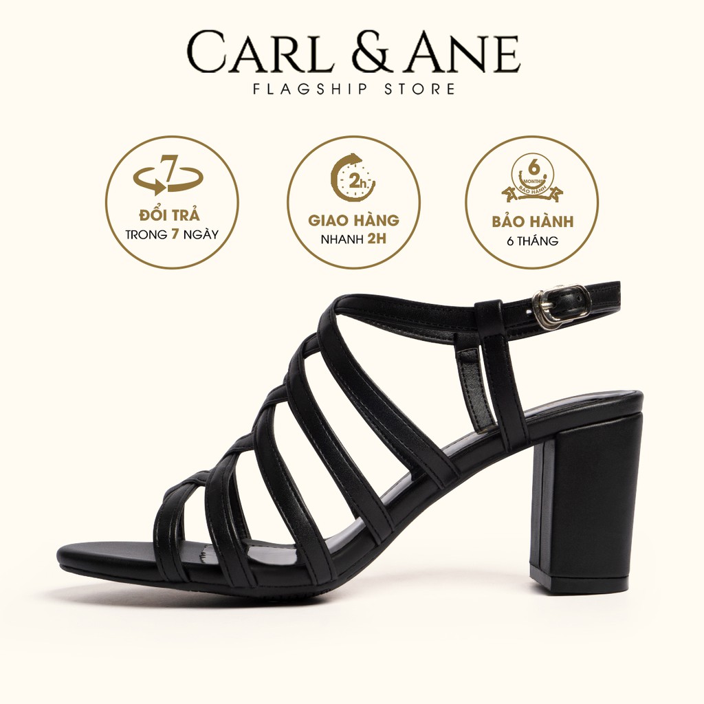 [Nhập MABR07062 giảm 8%, tối đa 50k đơn 249k] Carl & Ane - Giày sandal chiến binh nữ gót cao 7cm màu đen _ CS001