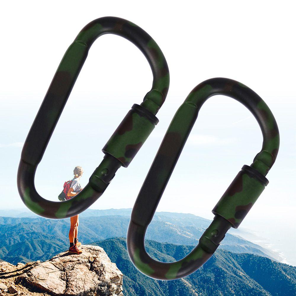MUVAKO Bộ 2 Móc Khóa Carabiner Bằng Hợp Kim Màu Đen An Toàn Tiện Dụng Khi Leo Núi /