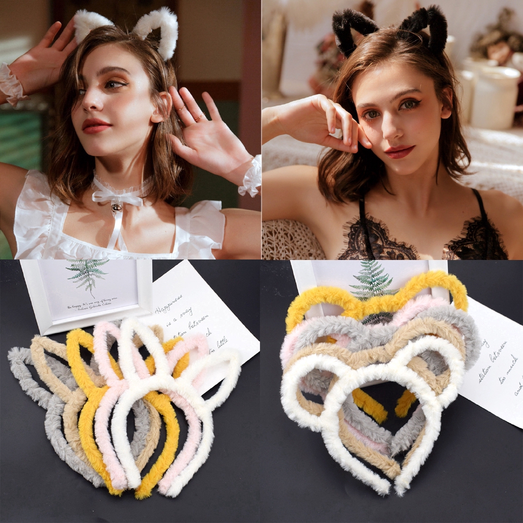 Haimeikang Phụ kiện tóc thời trang dành cho nữ dễ thương Băng đô tai gấu sang trọng