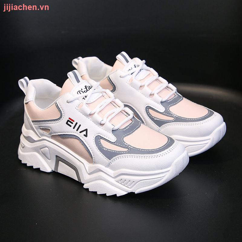 Giày thể thao cotton màu trắng có size lớn 43 41 42 thời trang thu đông cho nữ