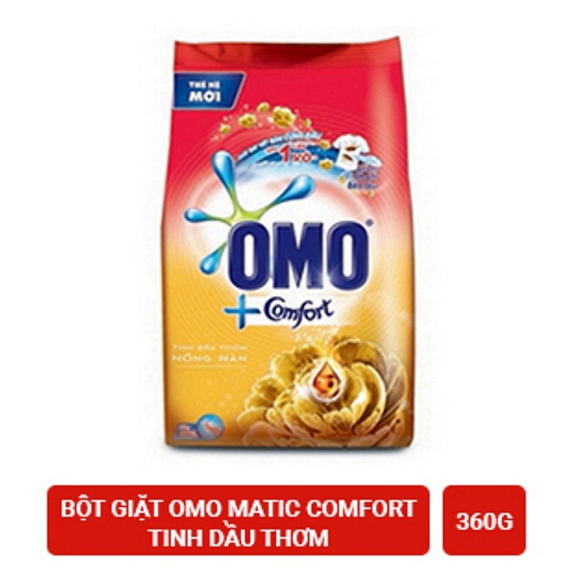 [Hoả Tốc] Bột giặt OMO Comfort Tinh Dầu Thơm Nồng Nàn Vàng 360g 360 g Giặt Tay