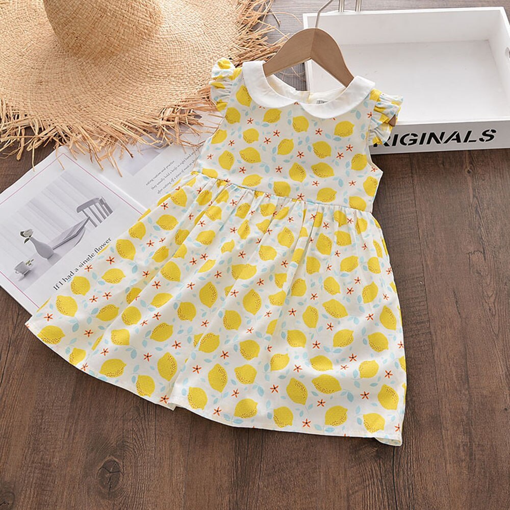 Đầm Công Chúa Mùa Hè In Họa Tiết Trái Cây Dễ Thương Phong Cách Hàn Quốc Cho Bé Gái 3-8 Tuổi