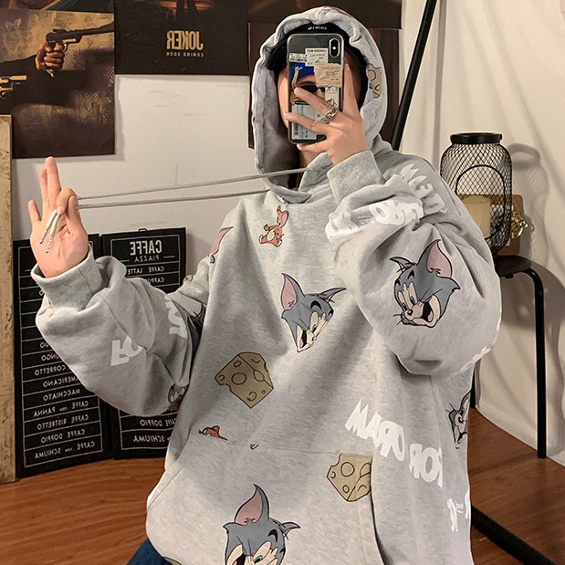Áo Hoodie Dáng Rộng Họa Tiết Hoạt Hình Thời Trang 2020 Dành Cho Nam | BigBuy360 - bigbuy360.vn