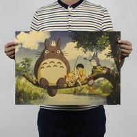 Poster Phim Hoạt Hình Hàng Xóm Tôi Là Totoro Bằng Giấy Dán Tường