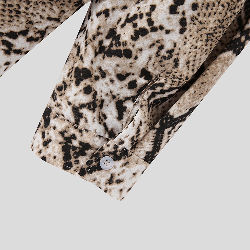 Áo Sơmi DàI Tay In HọA TiếT Da RắN ThờI Trang Cho Nam