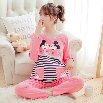 Bộ đồ ngủ dài tay cho mẹ bầu MB01