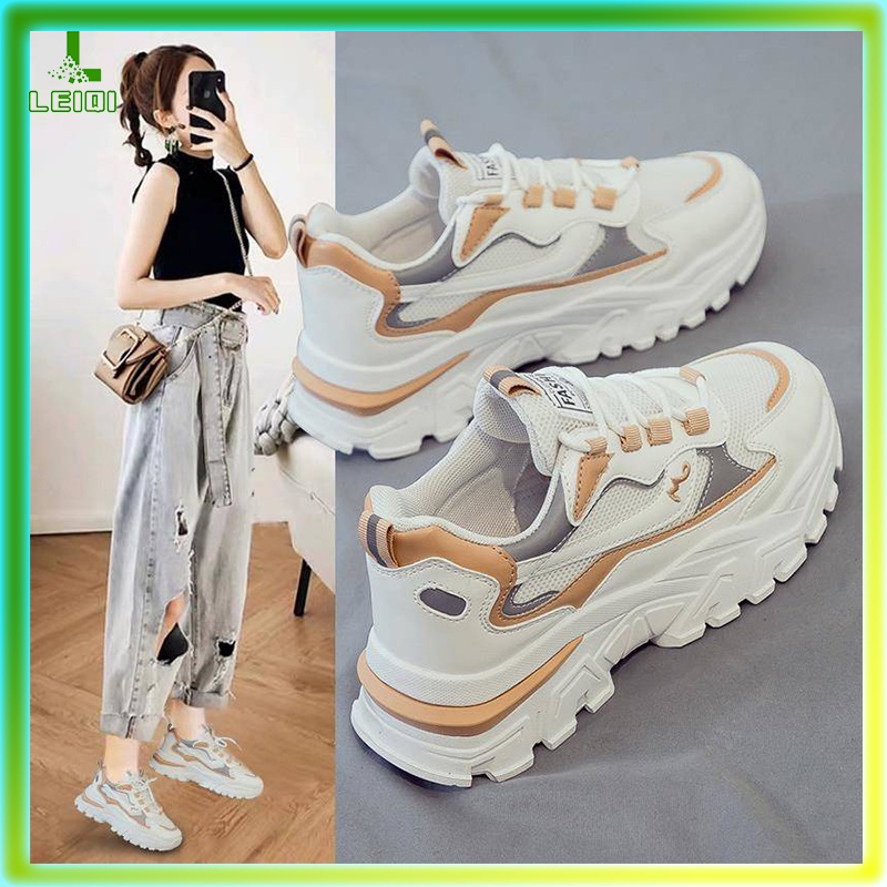 Giày thể thao nữ hàn quốc thoáng khí học sinh thời trang cao gót đế thấp chất lượng cao size 35-40