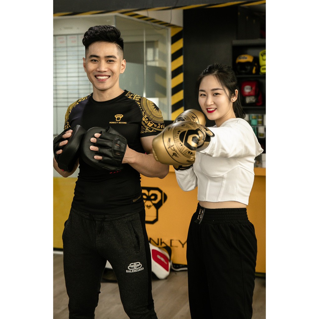 GĂNG TAY BOXING MONKEY TRỐNG ĐỒNG MÀU GOLD