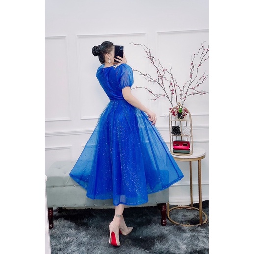 Đầm dự tiệc công chúa phối hoa nổi trắng TRIPBLE T DRESS - size M/L (ảnh chụp thật) MS143Y