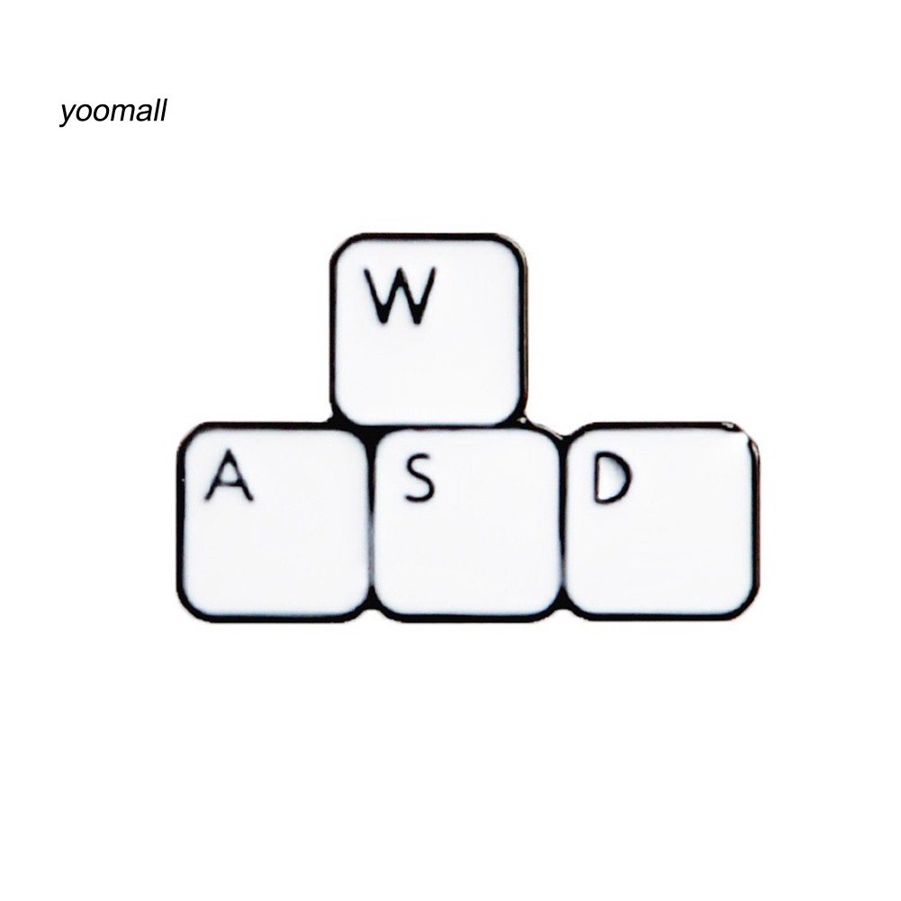 YOML✔WASD Gaming Keyboard Enamel Computer Gamer Denim Jacket Lapel Brooch Pin Badge