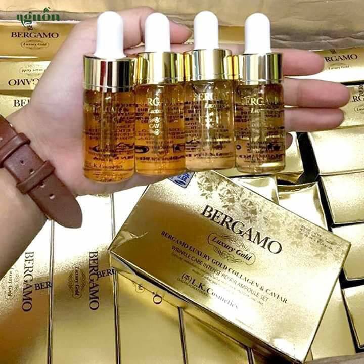 Bộ 4 chai Serum Bergamo Luxury Gold dưỡng mịn da-HN321