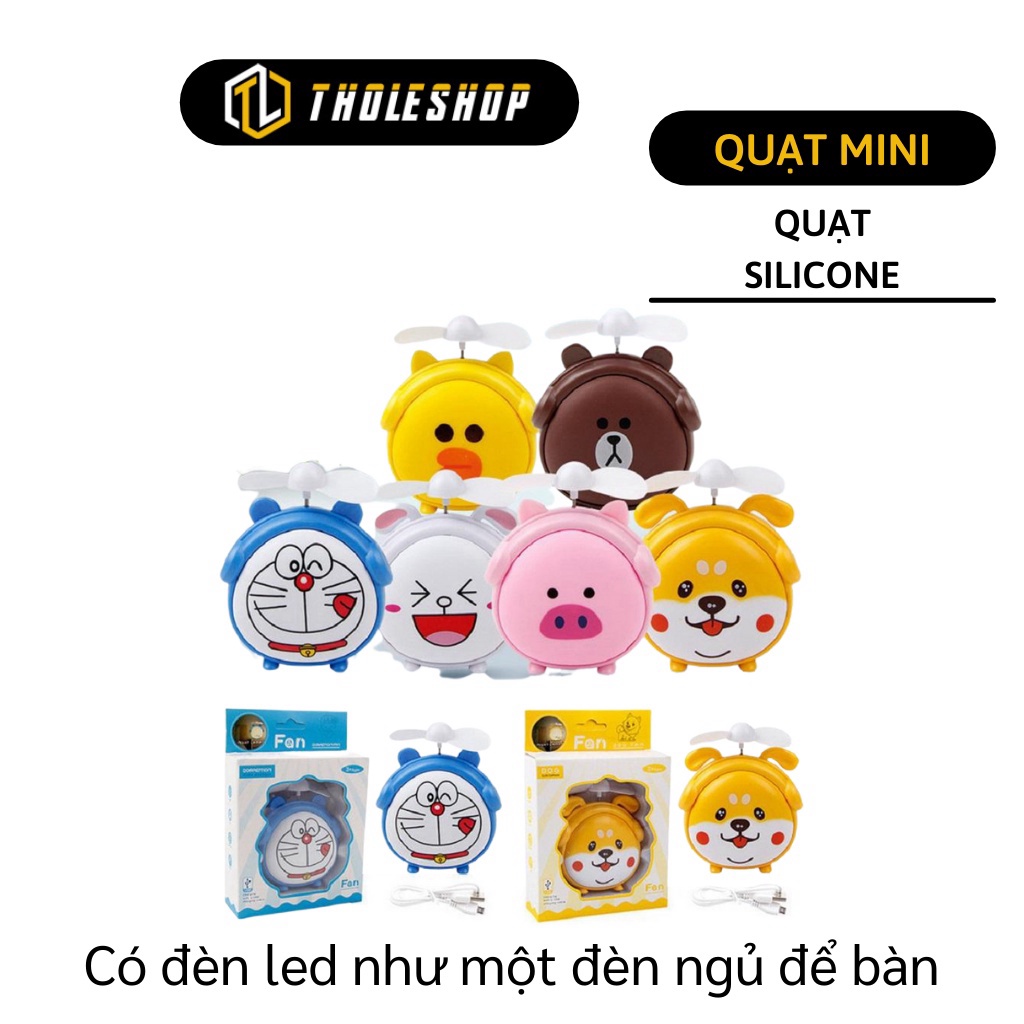 [SGD] Quạt Mini Để Bàn - Quạt Mini Hình Thú Dễ Thương, Không Gây Ồn, Có Đèn Ngủ Sạc USB 7358