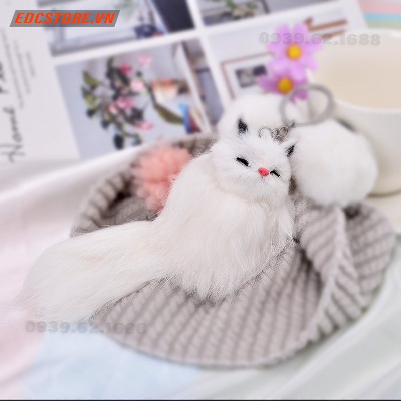 Móc khóa chú cáo siêu đẹp, lông bao mượt thích hợp túi sách và móc khóa ô tô 😎