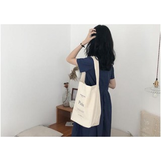 [SALE SỐC] Túi vải tote đựng đồ canvas 1 quai phong cách Hàn Quốc PARI