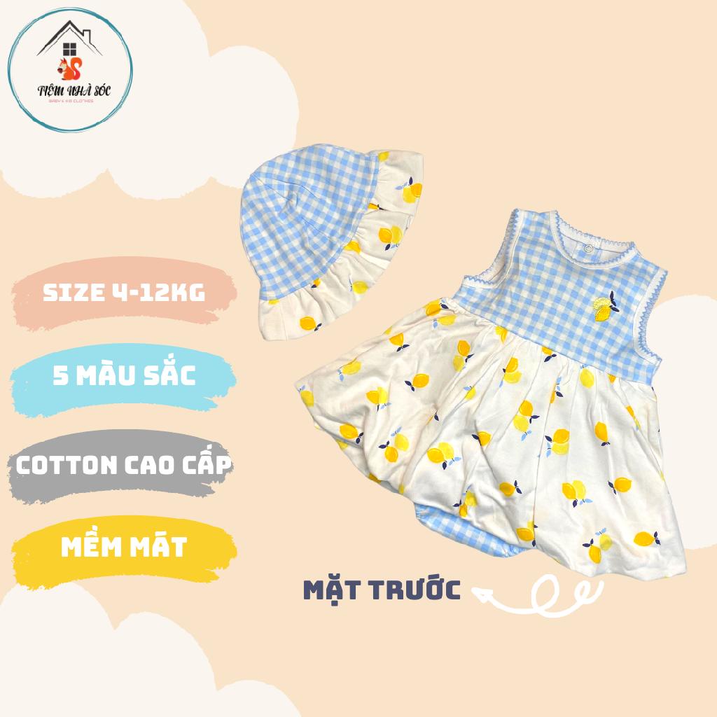 Set bodychip kèm mũ hiệu Little Me bé gái hàng xuất dư xịn size 3M - 18M Tiệm Nhà Sóc