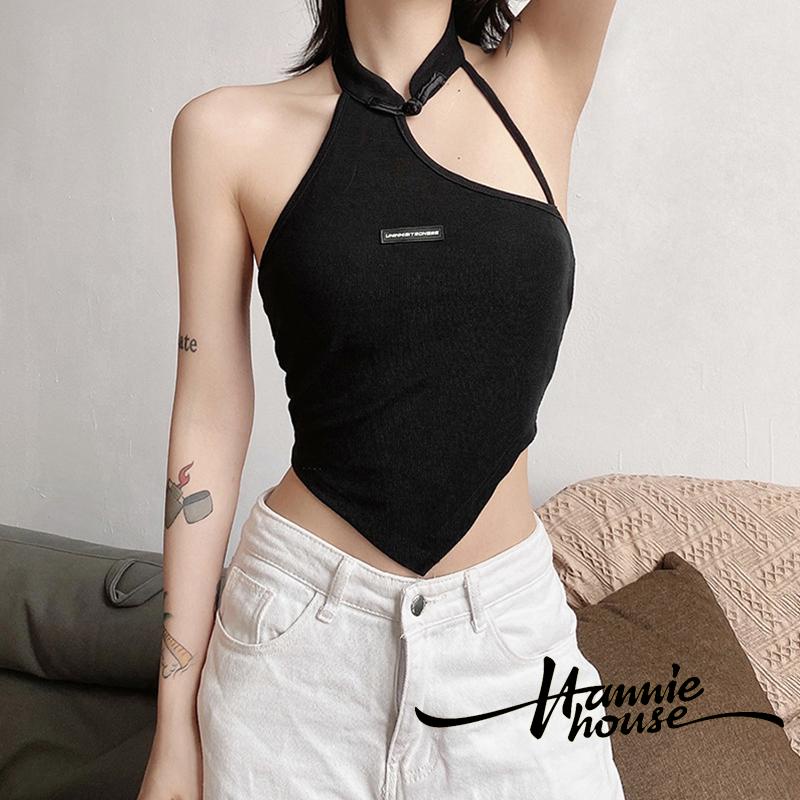 Áo Nữ Cổ Yếm In Chữ Thời Trang