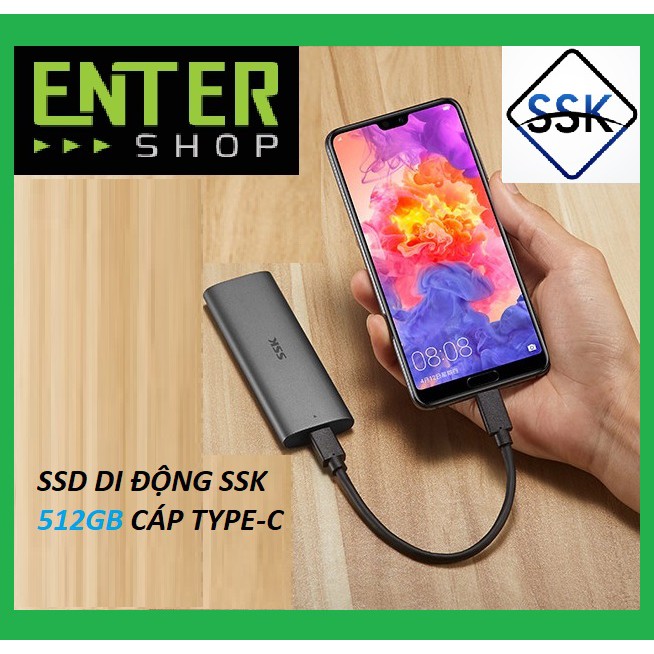 Ổ CỨNG SSD DI ĐỘNG SSK 512GB TYPE-C 3.0 | BigBuy360 - bigbuy360.vn