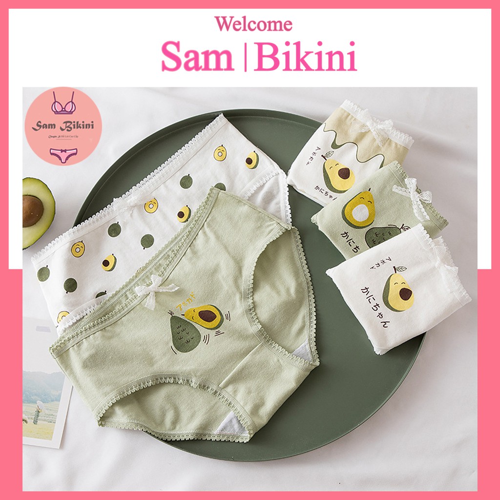 Quần Lót Nữ Cotton Hình Quả Bơ Dễ Thương Kháng Khuẩn