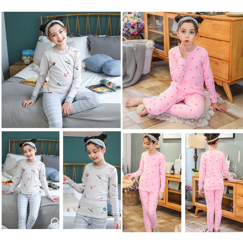 Bộ Đồ Ngủ Tay Dài Chất Liệu Cotton 140cm - 175cm Thời Trang Xuân Thu Cho Nữ