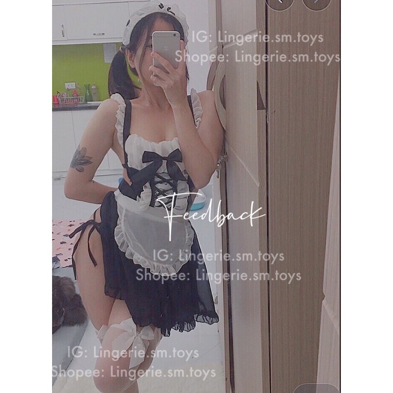 LL2362 Váy Hầu Gái Nơ Xinh Dễ Thương| Cosplay nàng hầu| Cosplay Sexy