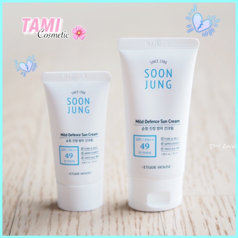 ( CÓ BILL ) KEM CHỐNG NẮNG ETUDE HOUSE SOON JUNG MILD DEFENCE SUN CREA