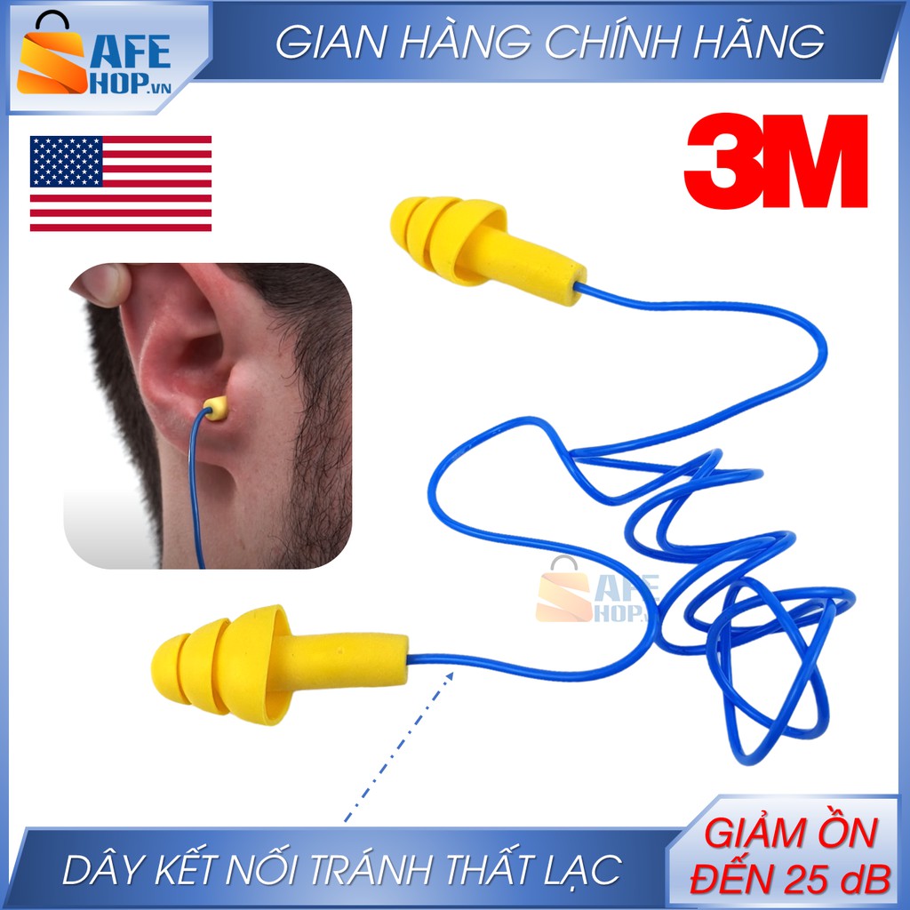 Nút Bịt Tai Chống Ồn 3M Ultrafit 340-4004 | Chính Hãng | Nút Tai 3 Tầng Cách Âm, Chống Nước Vào Tai, Chống Bụi Bẩn