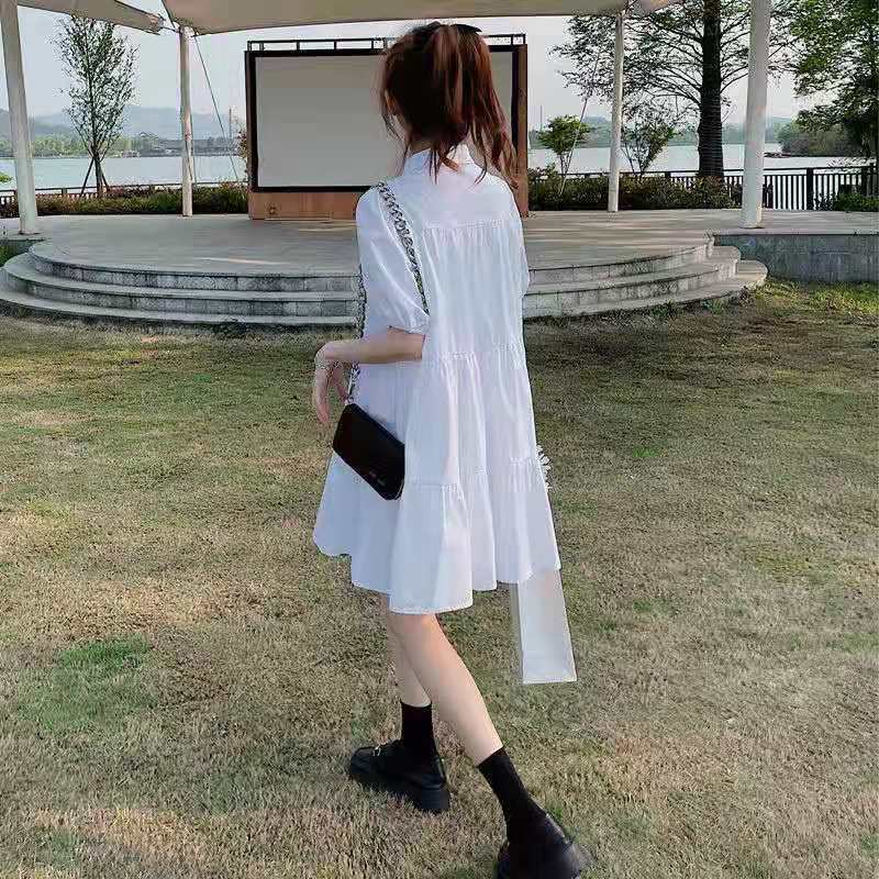 Đầm búp bê kiểu tay phồng phong cách thời trang Hàn Quốc mùa hè 2021