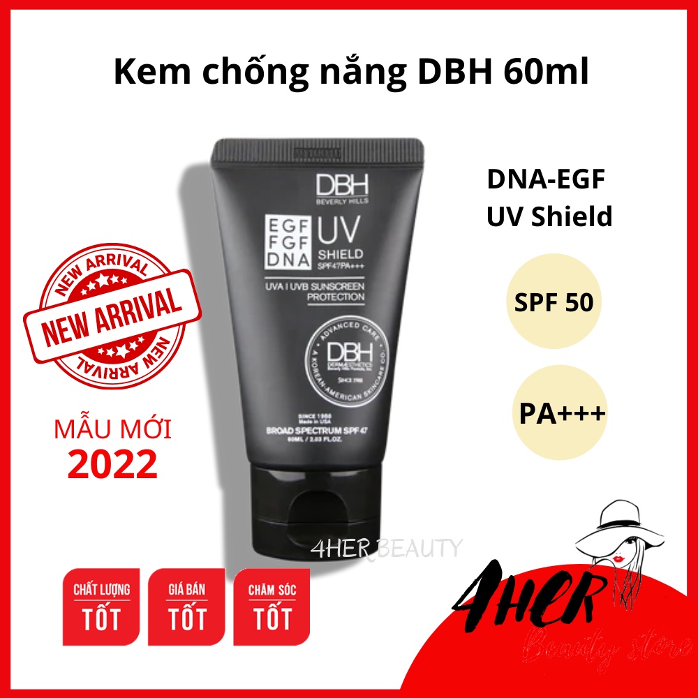 [Bản Mỹ-Mẫu mới] Kem chống nắng DBH 60ml SPF 50+ bản mỹ USA, ngăn ngừa lão hóa, nâng tông nhẹ