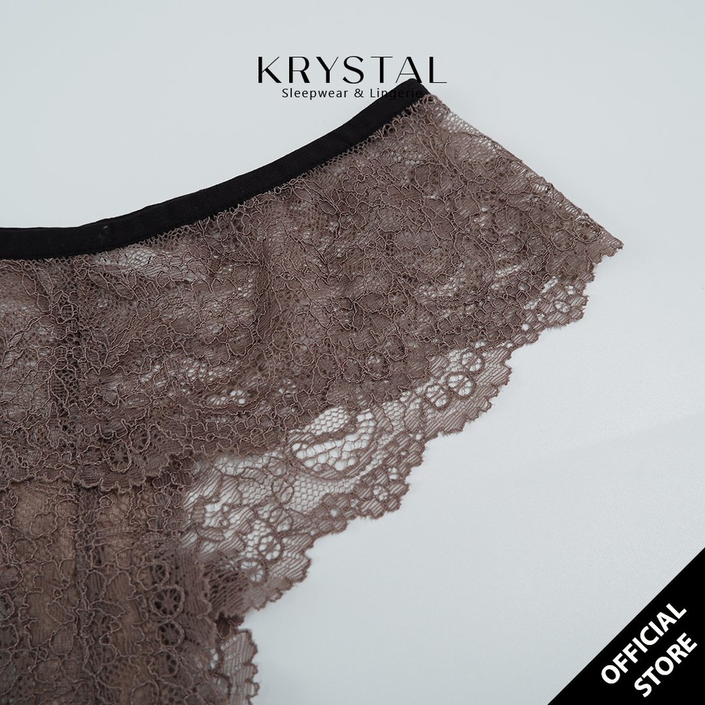 [Mã WABRWA8 giảm 15% đơn 99k] Bộ đồ lót ren không gọng mút vừa màu Nâu sexy gợi cảm KRYSTAL Bralette KB35