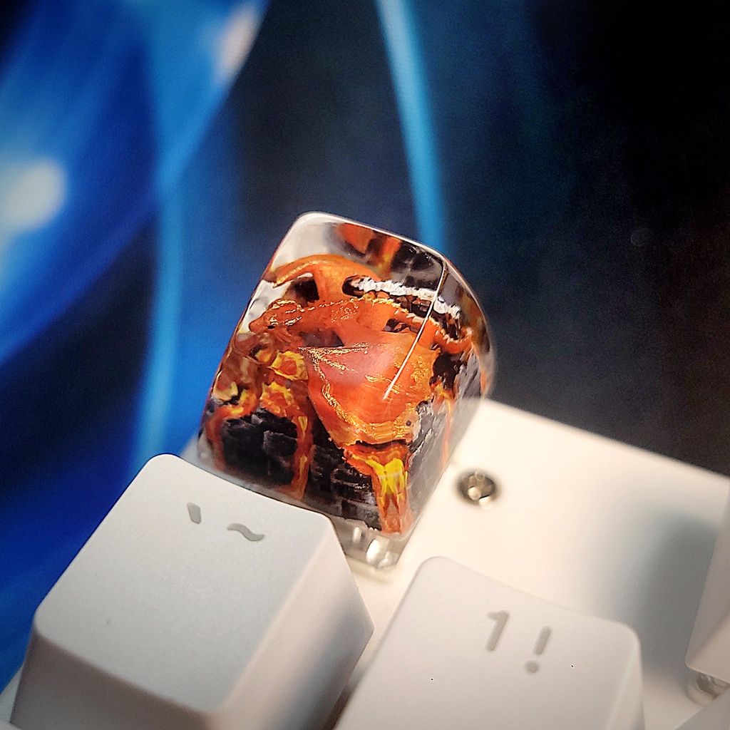 Keycap Mythical Fire dragon - keycap lẻ - keycap anime - keycaps xuyên sáng - keycap resin epoxy