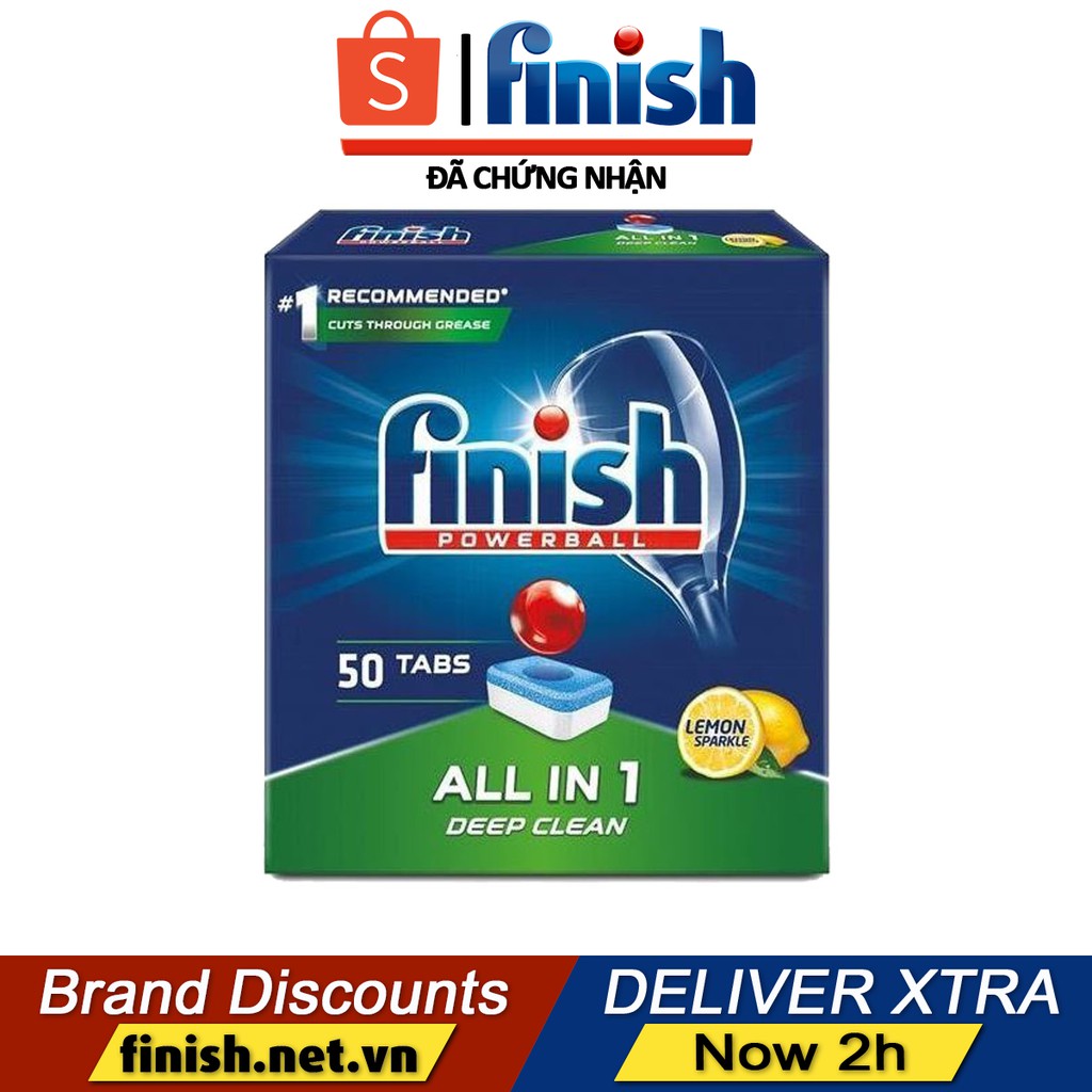 Viên rửa bát Finish All in One - Hương chanh