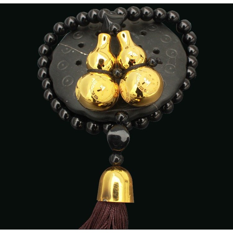 Cặp Lọ Hồ Lô Vàng Phong Thuỷ treo xe thu hút tài lộc, bảo vệ bình an