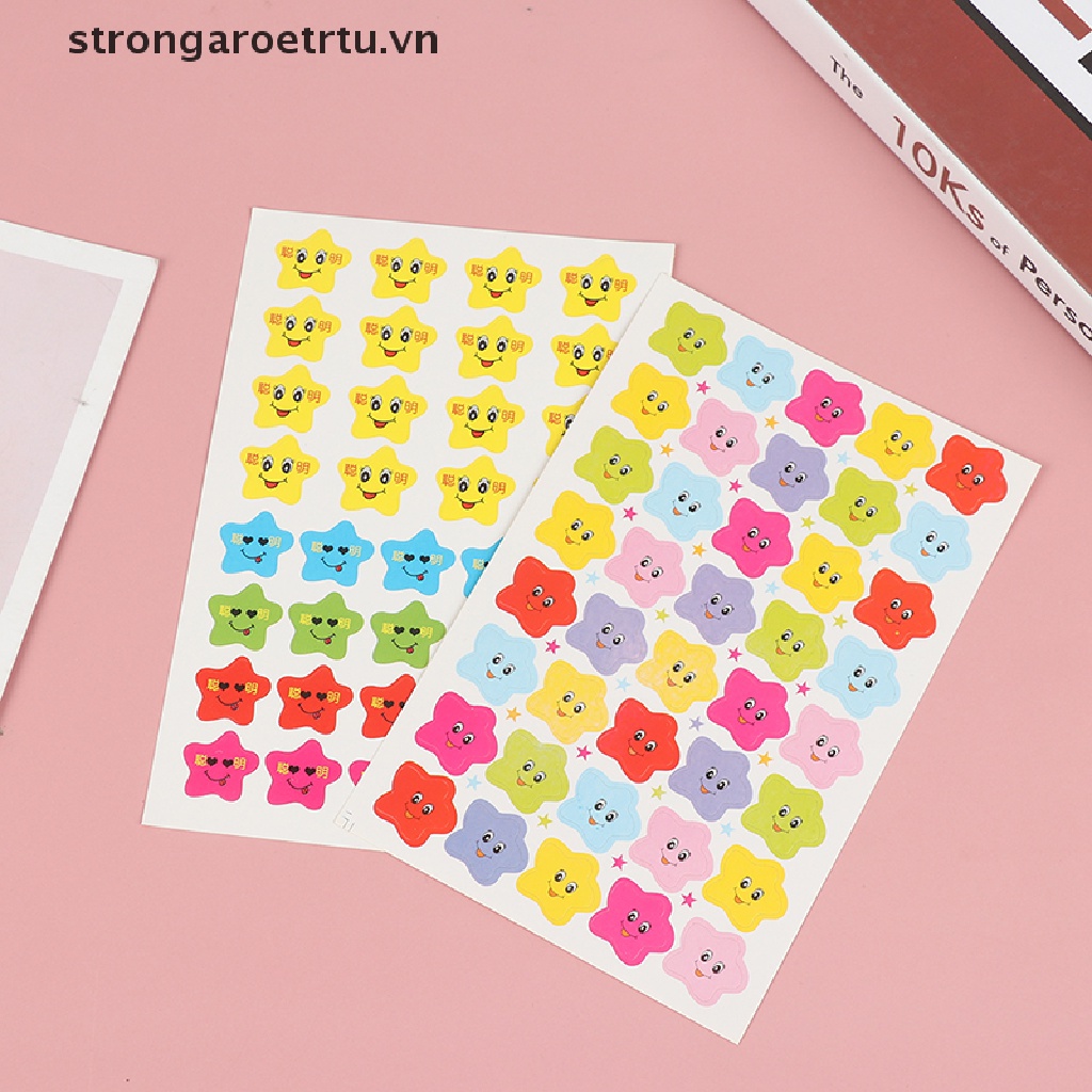 Set 400 Sticker Mặt Cười / Ngôi Sao Dễ Thương Dán Khen Thưởng Cho Bé