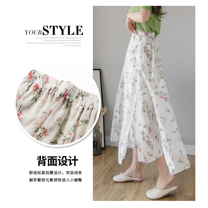 Quần Voan Ống Rộng Lưng Cao Co Giãn Xẻ Tà Thời Trang 2020 / S-xl | BigBuy360 - bigbuy360.vn