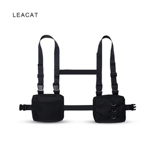 Leacat Túi đeo ngoài áo khoác LEACAT dạng hai túi phong cách chiến thuật đường phố