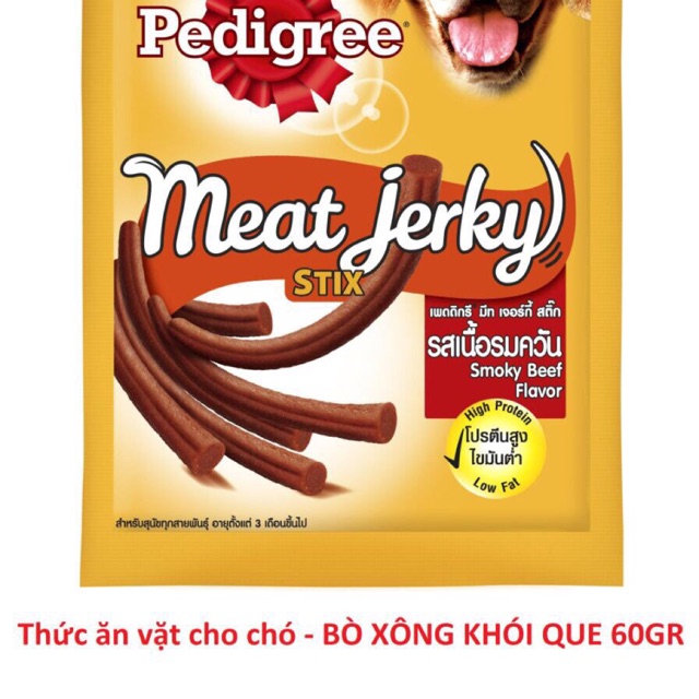 thức ăn vặt cho chó - Bò xông khói que 60gr