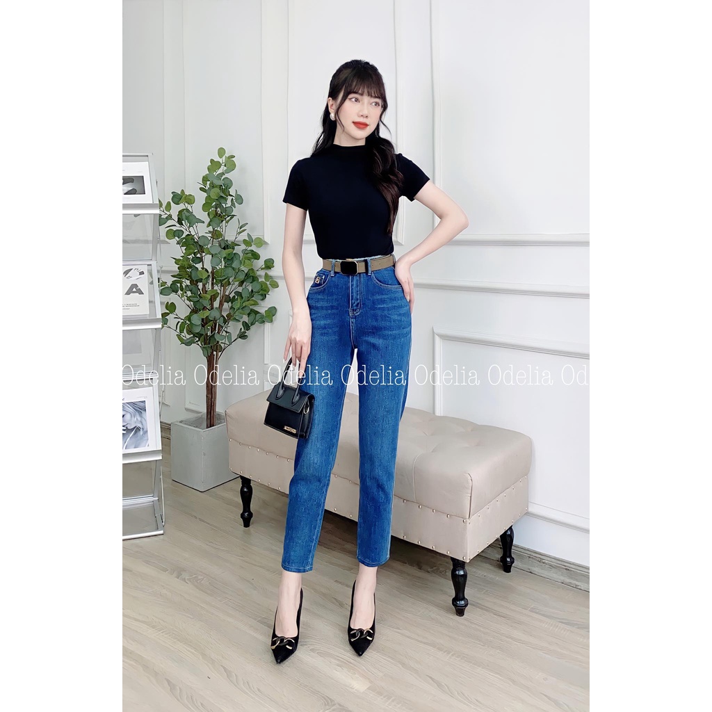 Quần jeans Odelia dáng kèm đai nhung - Q5807