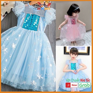 Váy Elsa Công Chúa Màu Xanh, Hồng Xinh Yêu Cho Bé Gái (Hàng Loại 1)