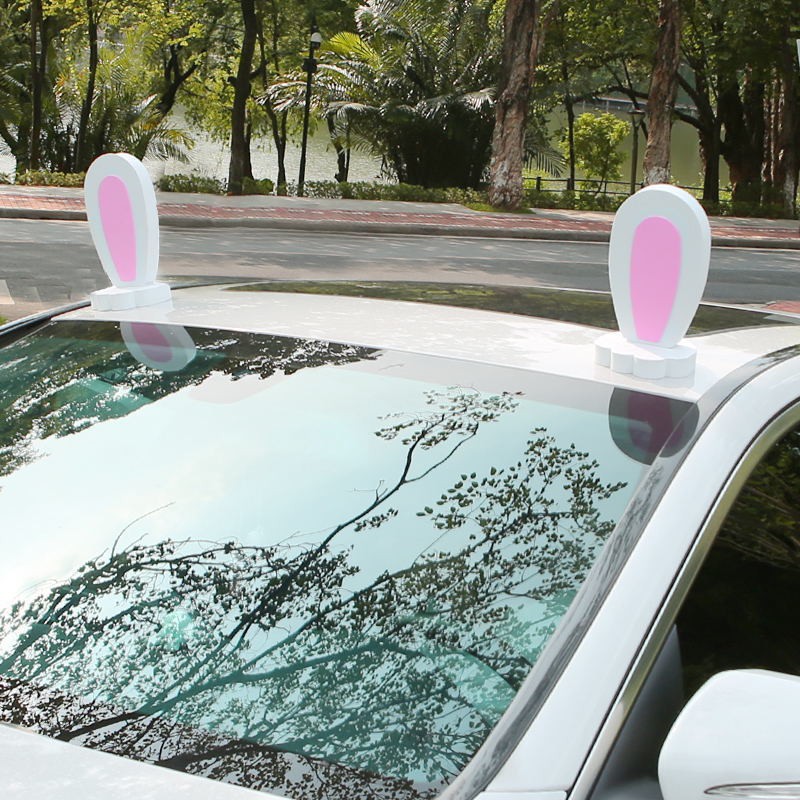 Phụ kiện tai thỏ dễ thương trang trí trần xe hơi