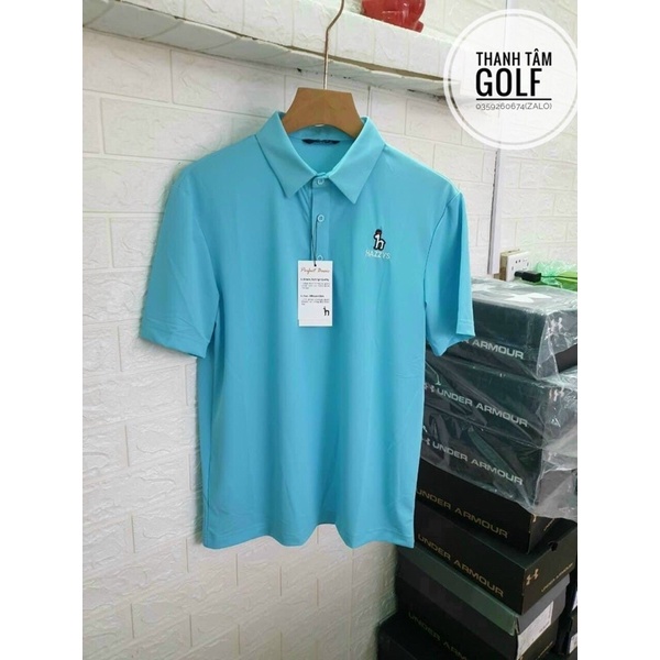 Áo golf Hazzys cộc tay chất liệu thoáng mát thấm hút mồ hôi