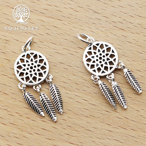 Charm bạc Mặt dream catcher treo - NQ Jewelry